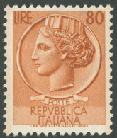 ITALIEN 891 , 1953, 80 L. Orangebraun, Wz. 3, Postfrisch, Pracht, Mi. 120.- - Ohne Zuordnung