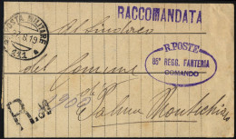 MILITÄRPOST 1919, Feldpoststempel POSTE MILITARE/111 Und Schwarzer, Handschriftlich Ergänzter Handstempel R.No 1900 Auf  - Unclassified