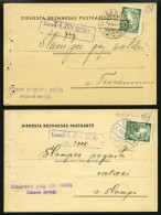 LETTLAND DP BRIEF, 1935, Portofreie Dienstpostkarten, Druckereivermerke: Riga Nr. 32a Und Riga Nr. 1223 (!), Frankiert M - Lettland