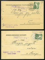 LETTLAND DP BRIEF, 1935, Portofreie Dienstpostkarten, Druckereivermerke: Riga Nr. 32a Und Riga Nr. 1223 (!), Frankiert M - Lettonia