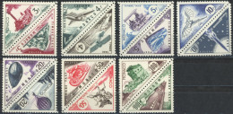 PORTOMARKEN P 44-57 , 1953, 3 Fr. - 100 Fr. Verkehrsmittel, 7 Paare, Postfrisch, Pracht, Mi. 180.- - Taxe