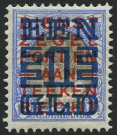 NIEDERLANDE 137A , 1923, 1 G. Auf 171/2 C. Ultramarin/braun, Falzreste, Gezähnt K 121/2, Falzrest, Pracht - Unused Stamps