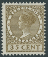 NIEDERLANDE 189A , 1926, 35 C. Braunoliv, Wz. 2, Falzrest, Pracht - Other & Unclassified