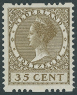 NIEDERLANDE 189B , 1926, 35 C. Braunoliv, Wz. 2, Rollenzähnung, Falzrest, Pracht - Other & Unclassified