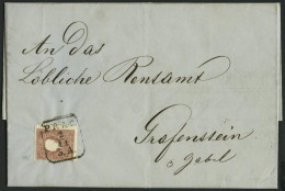 ÖSTERREICH 14II BRIEF, 1859, 10 Kr. Braun, Type II, Auf Brief Der österreichischen Versicherungsanstalt Mit R4 PRAG An D - Used Stamps