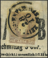 ÖSTERREICH 17 BRIEF, 1859, 1.05 Kr. Graulila Auf Vollständigem Wiener Geschäftsbrief Mit K1 ZEITUNGS-EXPED., Pracht, Sig - Used Stamps