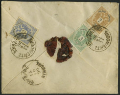 ÖSTERREICH 44/5,47 BRIEF, 1890, 2, 3 Und 10 Kr. Doppeladler, Rückseitig Mit K1 SUDOMERIEE Nach Komarne, Pracht - Used Stamps