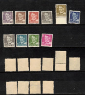 KING FREDERIK IX DENMARK DANMARK DÄNEMARK 1950 MNH MI 303 305 307 311 312 313 314 316 317 (MH*) 318 - Unused Stamps