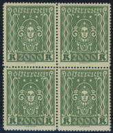 ÖSTERREICH 1918-1938 405AIb VB , 1922, 2000 Kr. Schwarzgelblichgrün, Gezähnt L 121/2, Im Viererblock, Postfrisch, Pracht - Other & Unclassified