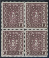 ÖSTERREICH 1918-1938 406AI VB , 1923, 3000 Kr. Dunkelbraunkarmin, Gezähnt L 121/2, Im Viererblock, Postfrisch Pracht, Mi - Altri & Non Classificati