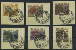 ÖSTERREICH 518-23 BrfStk, 1931, Rotary, Sonderstempel, Prachtsatz Auf Briefstücken - Usati