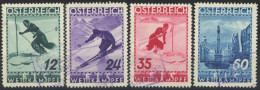 ÖSTERREICH 1918-1938 623-26 O, 1936, FIS II, Violetter Sonderstempel, Prachtsatz, Mi. 140.- - Autres & Non Classés