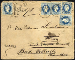 POST IN DER LEVANTE 4II BRIEF, 1883, 10 So. Blau, 5x Auf Einschreibbrief Von SMIRNE Nach Wien, Von Dort Nach Bad Villach - Oriente Austriaco