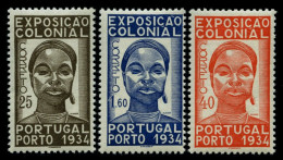 PORTUGAL 578-80 , 1943, Kolonialausstellung, Falzrest, Prachtsatz - Usati