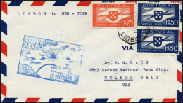 PORTUGAL 591/2 BRIEF, 25.5.35, PAA Erstflug Per Yankee-Clipper LISSABON-NEW YORK, Pracht, Müller 20 - Usado