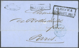 RUSSLAND 1857, R2 ODESSA Und L1 PORTO Auf Kabinettbrief Mit R1 Aus Russland Nach Paris - Otros & Sin Clasificación