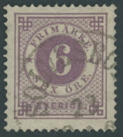 SCHWEDEN 33b O, 1888, 6 Ö. Rotviolett, Pracht, Mi. 70.- - Otros & Sin Clasificación