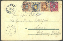 SCHWEDEN 50-53 BRIEF, 1901, 1 - 4 Ö Buntfrankatur Auf Ansichtskarte Von GÖTEBORG Nach Arnis, Feinst - Other & Unclassified