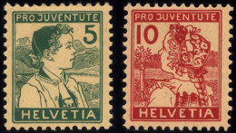 SCHWEIZ BUNDESPOST 128/9 , 1915, Pro Juventute, Falzreste, Pracht, Mi. 110.- - Unused Stamps