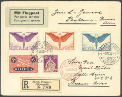 SCHWEIZ BUNDESPOST 189-91x BRIEF, 1928, Flugpost, Gewöhnliches Papier, Mit Zusatzfrankatur Auf Luftpost-Einschreibbrief  - Sonstige & Ohne Zuordnung