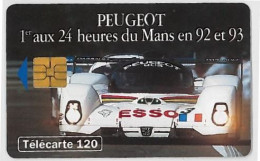 TELECARTE F404 PEUGEOT VOITURE DE FACE - 1993