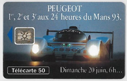 TELECARTE F411 PEUGEOT DIMANCHE 6H - 1993