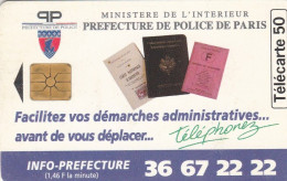 TELECARTE F587 PREFECTURE DE POLICE - 1995