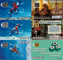 LOTTO 6 TELECARTE FRANCESI ANNO 1991  (91 12 - 1991