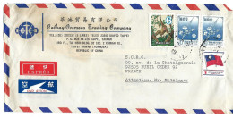 Letter CATHAY TRADING Cy - 4 Stamps TAÏWAN - Cartas & Documentos