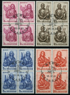 SCHWEIZ BUNDESPOST 738-41 VB O, 1961, Evangelisten In Viererblocks Mit Zentrischen Ersttagsstempeln, Pachtsatz - Used Stamps