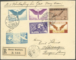 LUFTPOST SF 30.12e BRIEF, 2.12.1930, 3. SCHWEIZER AFRIKAFLUG, Zürich-GAO, Einschreibbrief Mit Guter Frankatur, U.a. Mi.N - First Flight Covers