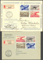 LUFTPOST SF 44.1c,m BRIEF, 20.9.1944, ZÜRICH-GENF Und GENF-ZÜRICH, 2 Einschreibbriefe, Feinst/Pracht - Primeros Vuelos