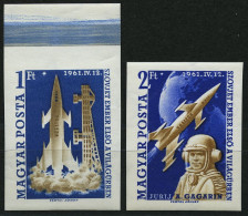 UNGARN 1753/4B , 1961, Weltraumflug, Ungezähnt, Prachtsatz, Mi. 80.- - Other & Unclassified