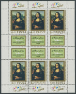 UNGARN 2940A KB O, 1974, 4 Ft. Mona Lisa Im Kleinbogen, Ersttags-Sonderstempel, Pracht, Mi. 90.- - Andere & Zonder Classificatie