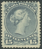 KANADA 24Abx , 1868, 15 C. Blauschiefer, Gewöhnliches Papier, Gummierung Nicht Original, Farbfrisch, Pracht, Mi. (240.-) - Unused Stamps
