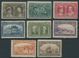 KANADA 84-91 , 1908, Gründung Der Stadt Quebec, 5 C. Dünne Stellen, Falzreste, Satz Feinst/Pracht, Mi. 610.- - Unused Stamps