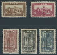 MAROKKO 112-16 , 1933, 2 - 20 Fr. Landschaften Und Bauten, Falzrest, 5 Prachtwerte - Marocco (1956-...)