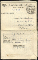 NIEDERLÄNDISCH-INDIEN 1948, K2 VELDPOST 7 DEC.DIV./1948 Auf Luft-Feldpost-Faltbrief Mit Eingedruckter Portofreiheit Von  - Indie Olandesi