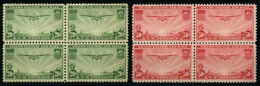 USA 400/1 VB , Scott C21/2, 1937, Manila-Hongkong In Viererblocks, Prachtsatz, $ 90.- - Neufs