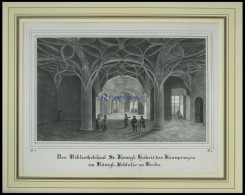 BERLIN: Bibliotheksaal Des Kronprinzen Im Königlichen Schloß, Lithographie Aus Borussia Um 1839 - Litografía