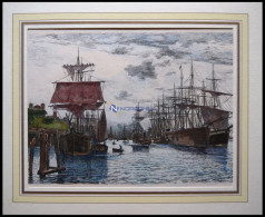 HAMBURG: Der Hafen, Kol. Holzstich Von Bartels Von 1881 - Prints & Engravings