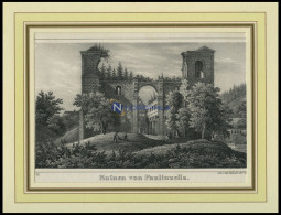 PAULINZELLA: Die Ruinen, Lithographie Von Pietsch Um 1840 - Lithographien