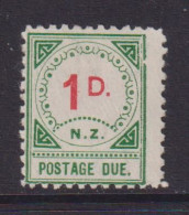 NEW ZEALAND  - 1899 Postage Due  Wmk Single Lined NZ And Star Wide Apart 1d Hinged Mint - Steuermarken/Dienstmarken