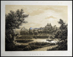 VIBORG (Viborg), Gesamtansicht, Lithographie Mit Tonplatte Von J. Hellesen Nach J.P. Müller Bei Emil Baerentzen, 1856 - Litografia