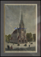 FRÖSCHWEILER: Die Friedenskirche, Kolorierter Holzstich Von Löfer Um 1880 - Litografia