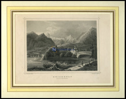 REICHENAU/GRAUBÜNDEN, Teilansicht, Stahlstich Von Rohbock/Poppel Um 1840 - Lithographies