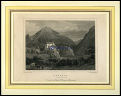 RHÄZÜNS, Teilansicht, Stahlstich Von Rohbock/Poppel Um 1840 - Litografia