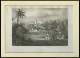 ZENTRAL AMERIKA: Leon, Gesamtansicht, Stahlstich Von B.I. Um 1840 - Lithographies