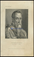 Ferdinand Herzog V. Alba, Stahlstich Von B.I. Um 1840 - Litografía