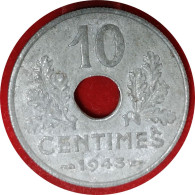 Monnaie France - 1943 - 10 Centimes Etat Français Grand Module - 10 Centimes